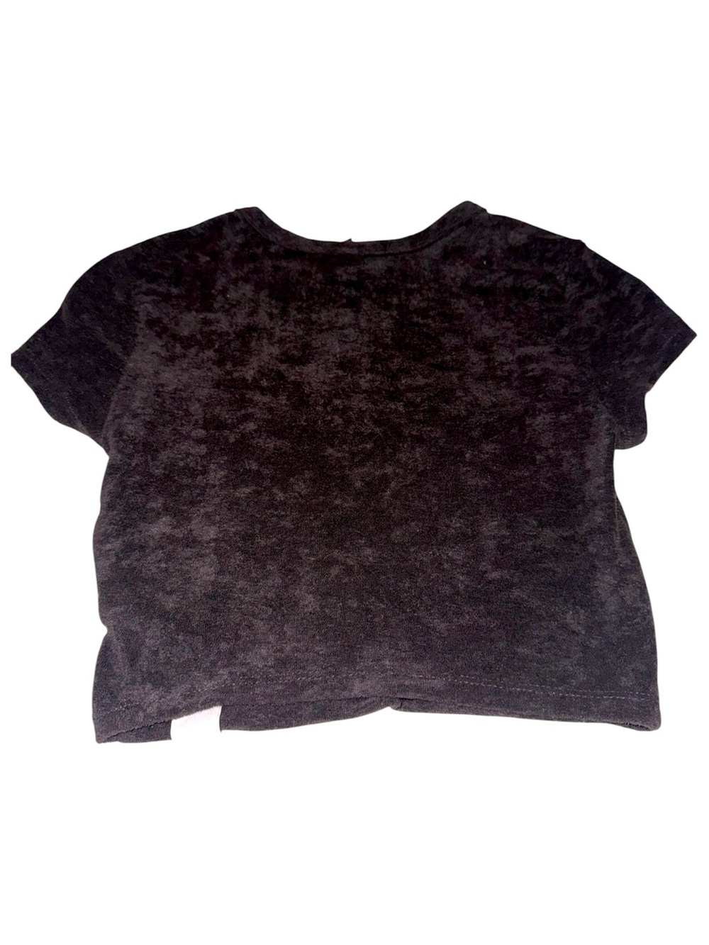 H&M Charcoal Gray Plush Short Sleeve Crop Top